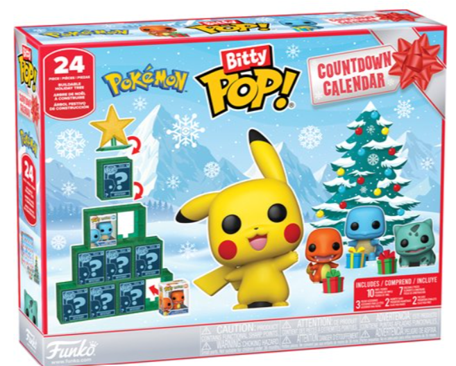 Pokémon Funko Bitty Pop! 24-day countdown calendar box with Pikachu and other Pokémon